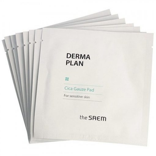пады увлажняющие для чувствительной кожи the saem derma plan cica gauze pad set (8 шт*3)