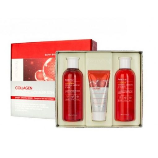 набор средств по уходу за кожей с коллагеном farmstay collagen essential moisture skin care 3 set