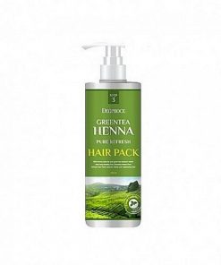 маска для волос с зеленым чаем и хной deoproce greentea henna pure refresh hair pack