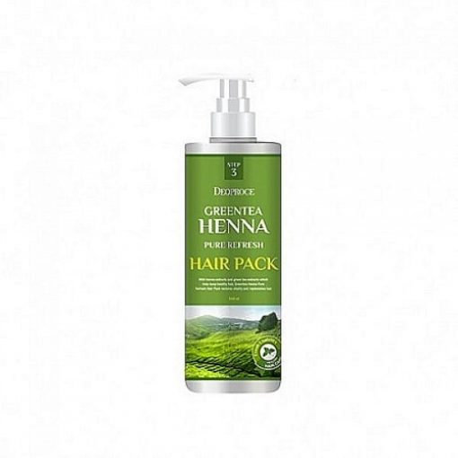 маска для волос с зеленым чаем и хной deoproce greentea henna pure refresh hair pack