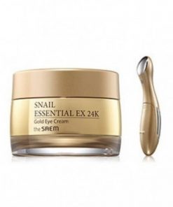 крем для лица с муцином улитки и вибромассажер the saem snail essential ex 24k gold cream set