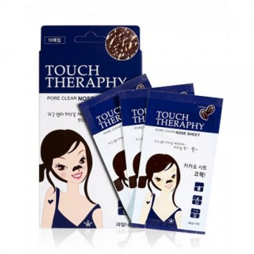 патчи очищающие для носа welcos touch therapy cacao pore clear nose sheet