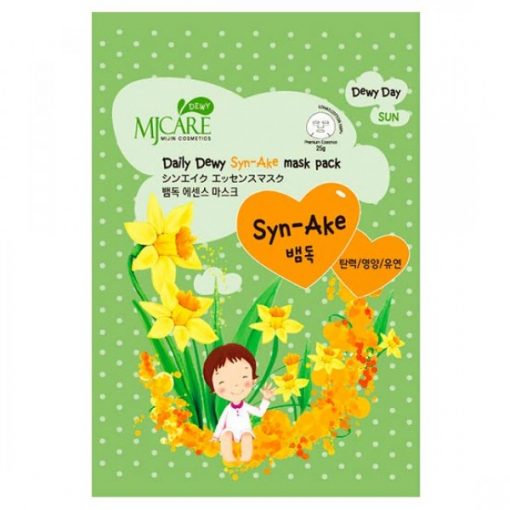 маска тканевая со змеиным ядом mijin mj care daily dewy syn-ake mask pack