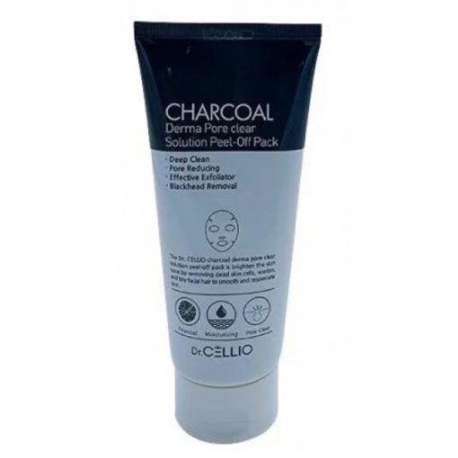 маска для лица с древесным углем dr.cellio  charcoal derma pore clear solution peel off pack