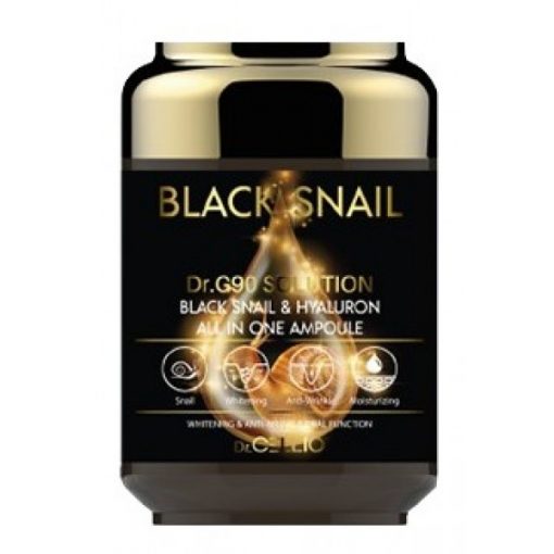 сыворотка с муцином черной улитки и гиалуроном dr.cellio  g90 black snail hyaluron all in one ampoule