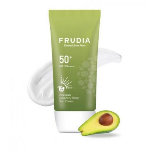 солнезащитный восстанавливающий крем с авокадо frudia avocado greenery relief sun cream spf50+pa++++