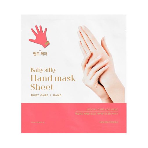 смягчающая маска для рук holika holika baby silky hand mask sheet