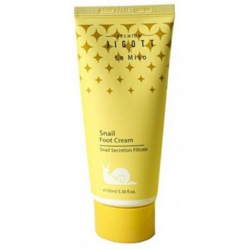 крем для ног с муцином улитки jigott premium х la miso snail foot cream