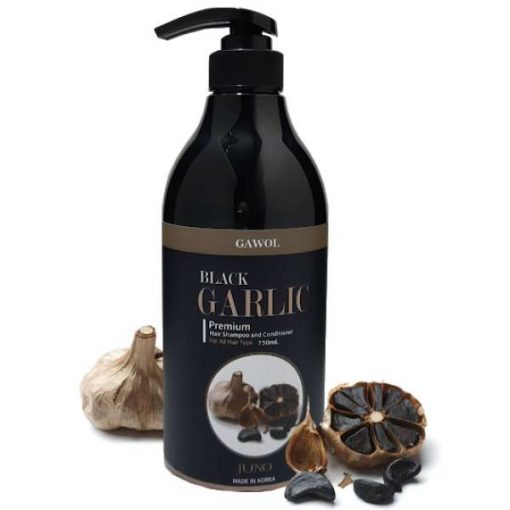 шампунь-кондиционер против выпадения волос с черным чесноком juno gawol black garlic premium hair shampoo and conditioner