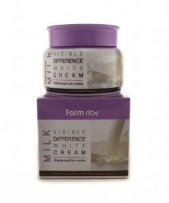 увлажняющий крем для лица с экстрактом молока farmstay visible difference milk white cream