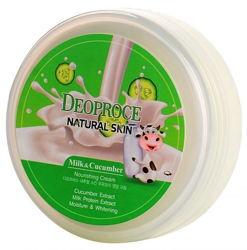 крем для лица и тела deoproce natural skin nourishing cream milk cucumber