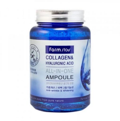 ампульная сыворотка с гиалуроновой кислотой и коллагеном farmstay collagen hyaluronic acid all-in-one ampoule
