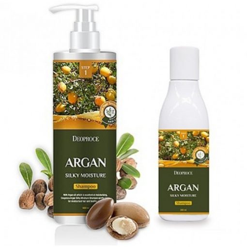 шампунь для волос с аргановым маслом deoproce argan silky moisture shampoo