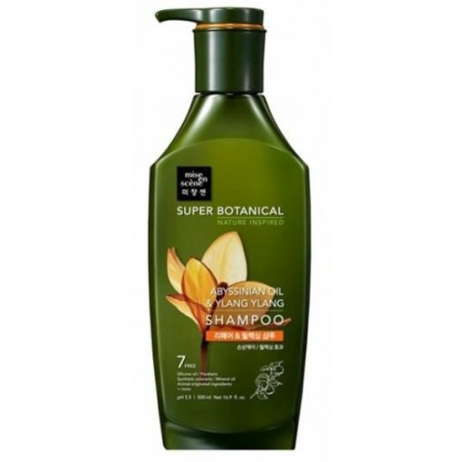 восстанавливающий и расслабляющий шампунь mise en scene super botanic repair shampoo abyssinian oil and ylang ylang