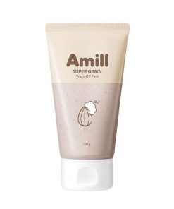 глиняная маска с зерновыми экстрактами amill super grain wash-off pack