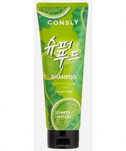 шампунь с экстрактами водорослей и зеленого чая матча для силы и блеска волос consly seaweed matcha shampoo for strength shine