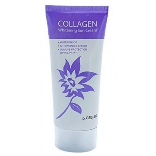 солнцезащитный крем с коллагеном dr.cellio  collagen whitening suncream spf50+ pa+++