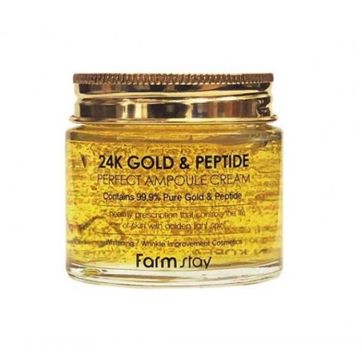 ампульный крем с золотом и пептидами farmstay 24k gold & peptide perfect ampoule cream
