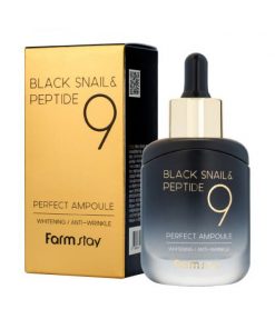 омолаживающая ампульная сыворотка с комплексом из 9 пептидов farmstay black snail & peptide9 perfect ampoule