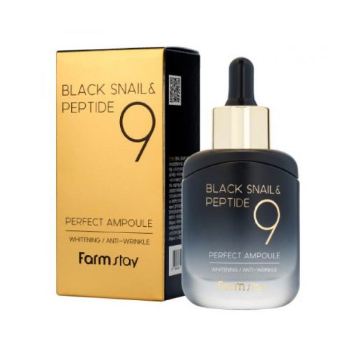 омолаживающая ампульная сыворотка с комплексом из 9 пептидов farmstay black snail & peptide9 perfect ampoule