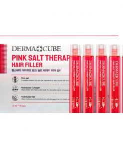 укрепляющий филлер с розовой солью для волос farmstay derma сube pink salt therapy hair filler
