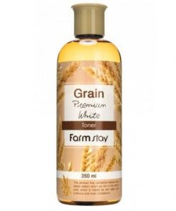 выравнивающий тонер с экстрактом ростков пшеницы farmstay grain premium white toner