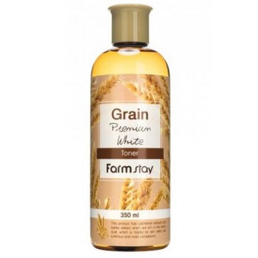 выравнивающий тонер с экстрактом ростков пшеницы farmstay grain premium white toner