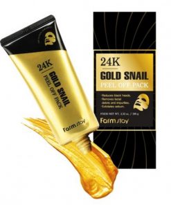 маска-пленка с золотом и муцином улитки farmstay 24k gold snail peel off pack