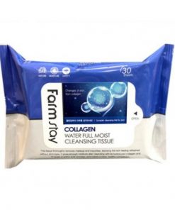 очищающие увлажняющие салфетки farmstay collagen water full moist cleansing tissue