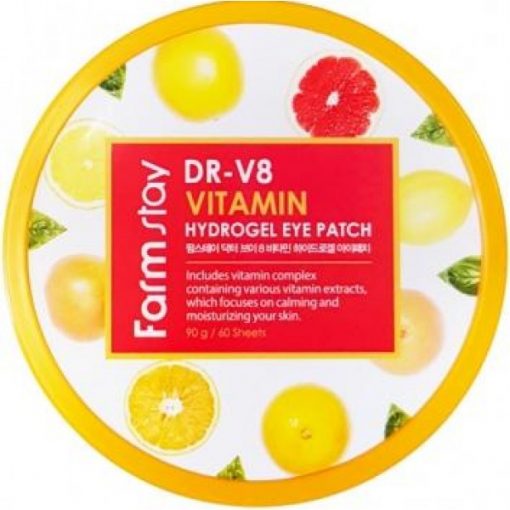 гидрогелевые патчи с витаминами farmstay dr-v8  vitamin hydrogel eye patch