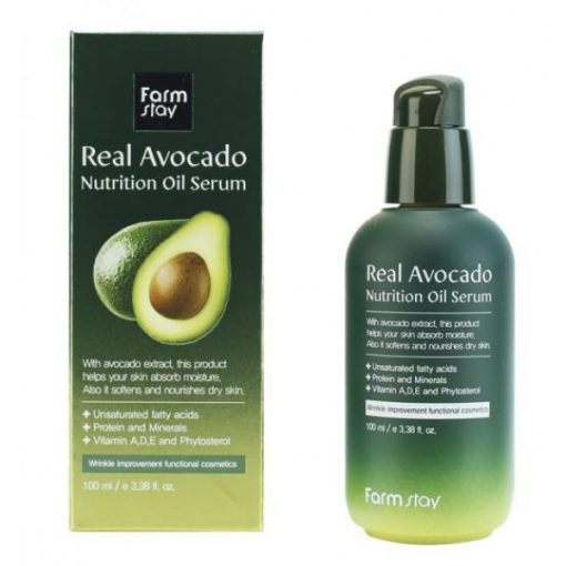 питательная сыворотка с маслом авокадо farmstay real avocado nutrition oil serum
