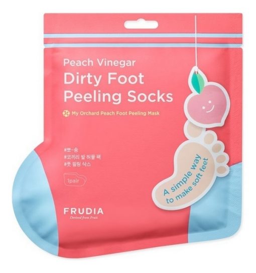 маска-носочки для педикюра с ароматом персика frudia my orchard peach foot peeling mask