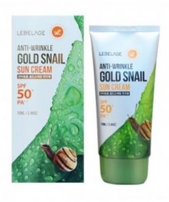 солнцезащитный крем против морщин с муцином улитки и золотом lebelage anti-wrinkle gold snail sun cream spf50+ pa+++
