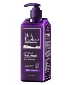 бессульфатный и бессиликоновый бальзам для волос milkbaobab sensitive treatment baby powder