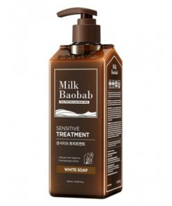 бессульфатный и бессиликоновый бальзам milkbaobab sensitive treatment white soap
