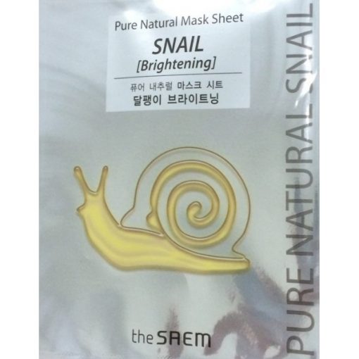 маска тканевая улиточная сияние the saem pure natural mask sheet snail brightening