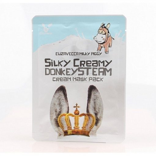 маска тканевая с паровым кремом elizavecca silky creamy donkey steam cream mask pack