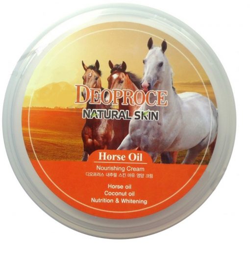 крем для лица и тела на основе лошадиного жира deoproce natural skin horse oil nourishing cream