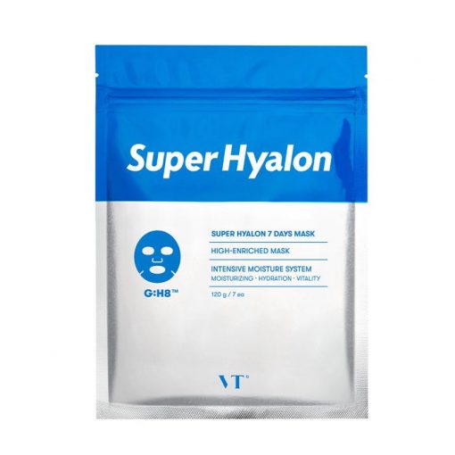 набор тканевых масок с 8 видами гиалуроновой кислоты vt cosmetics super hyalon 7 days mask